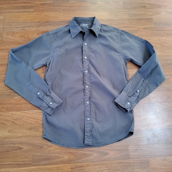 S.K.U. Save Khaki United Long Sleeve Button Down Shirt XS Grey New